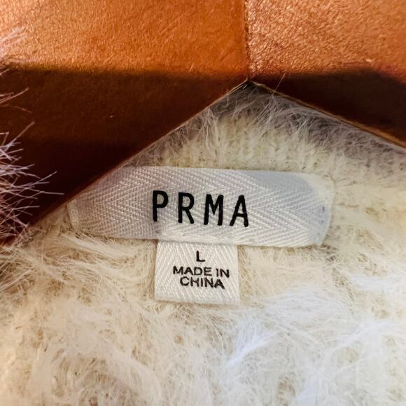 PRMA Sweater Mock Neck Soft Fuzzy Bell Sleeve Casual - L - Picture 4 of 5